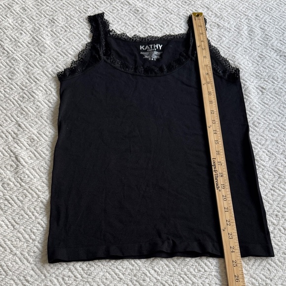 Kathy Curvy Black Lace Trim Camisole One Size - Picture 4 of 5